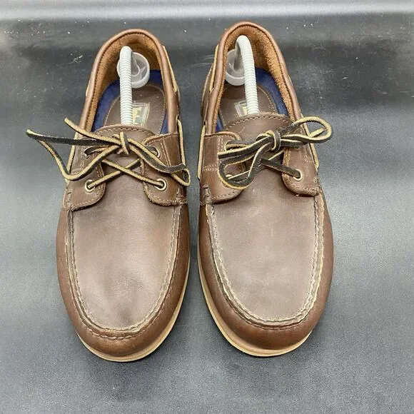 Vintage Timberland 2-eye Boat Shoes Loafers Mens Sz 10.5 M Brown Leather 28021 - Picture 3 of 8